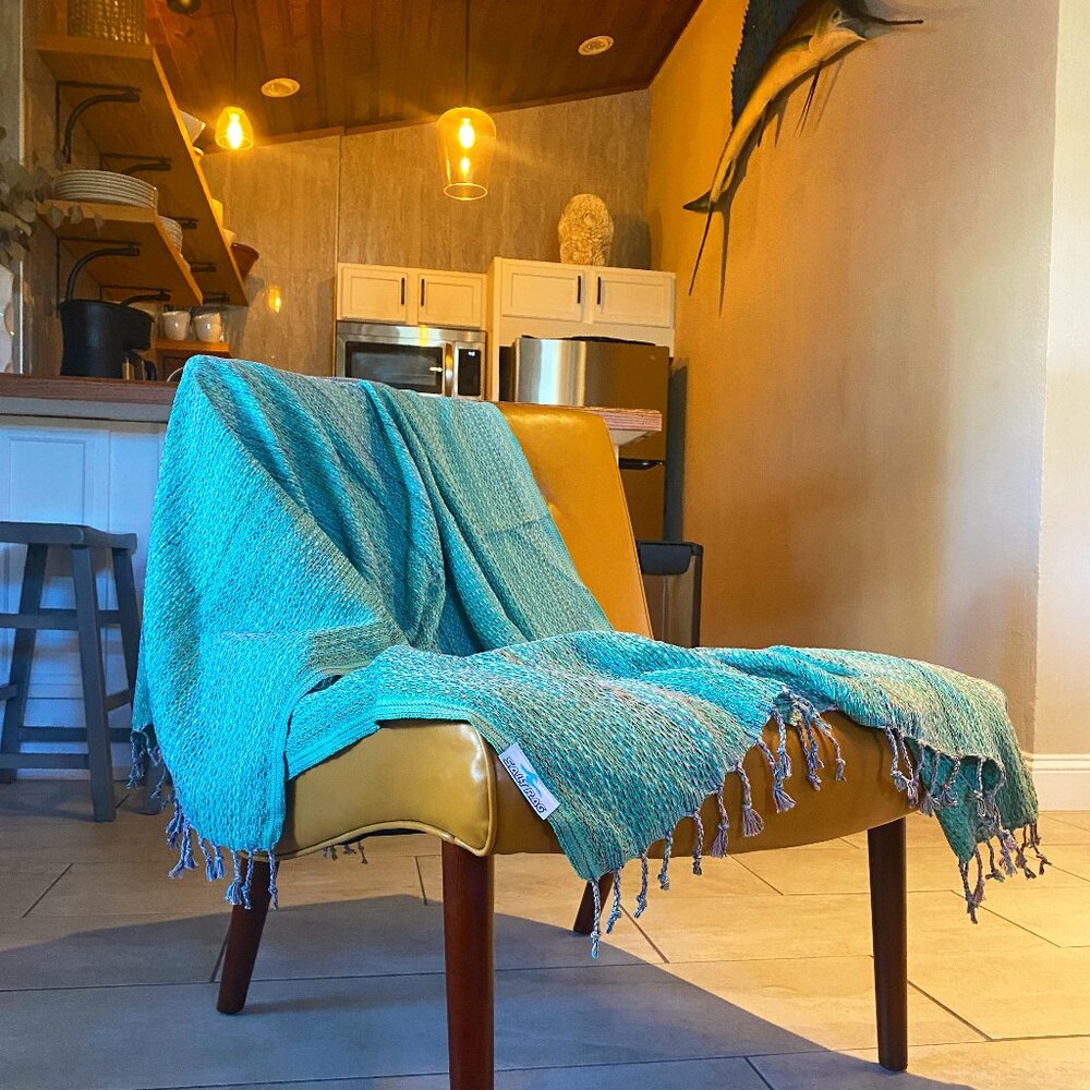 Salt Rag Beach Towel - "Green Hippie Rag" [Sand Free Turkish Beach Towel]
